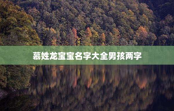 慕姓龙宝宝名字大全男孩两字