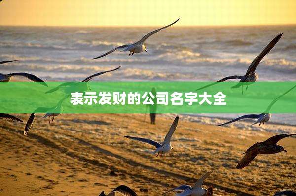 表示发财的公司名字大全