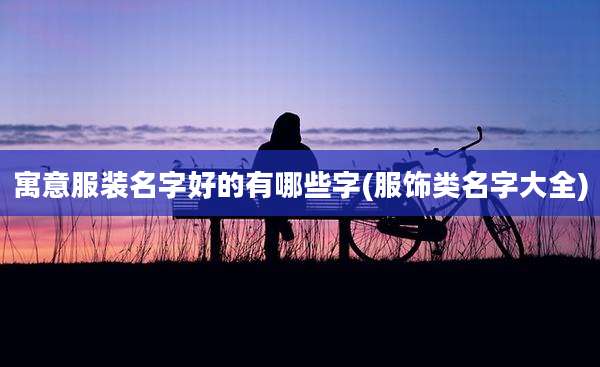 寓意服装名字好的有哪些字(服饰类名字大全)