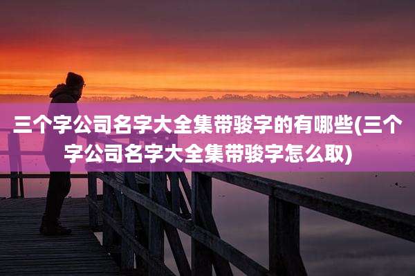 三个字公司名字大全集带骏字的有哪些(三个字公司名字大全集带骏字怎么取)