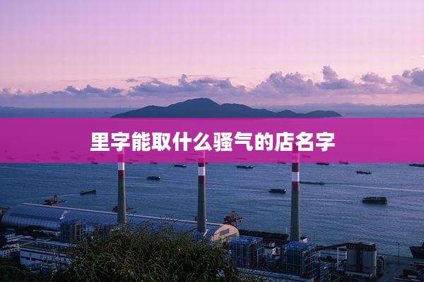 里字能取什么骚气的店名字