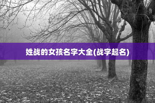 姓战的女孩名字大全(战字起名)