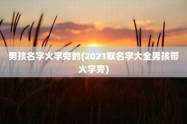 男孩名字火字旁的(2021取名字大全男孩带火字旁)