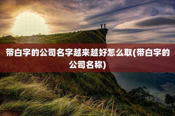 带白字的公司名字越来越好怎么取(带白字的公司名称)