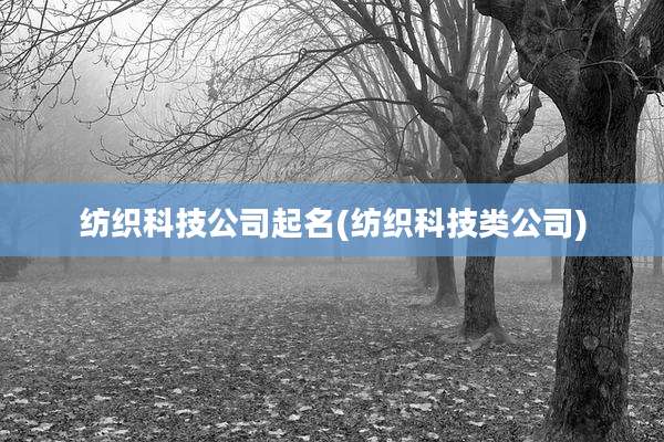 纺织科技公司起名(纺织科技类公司)