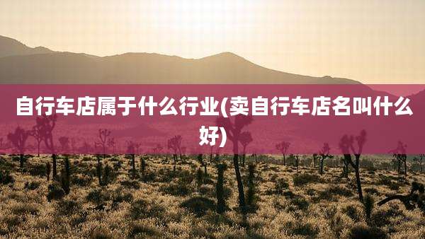 自行车店属于什么行业(卖自行车店名叫什么好)