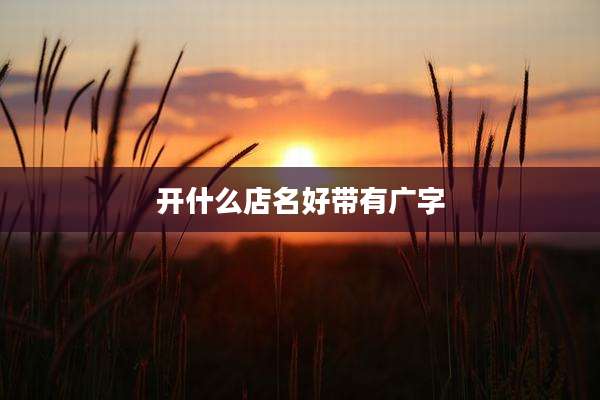 开什么店名好带有广字