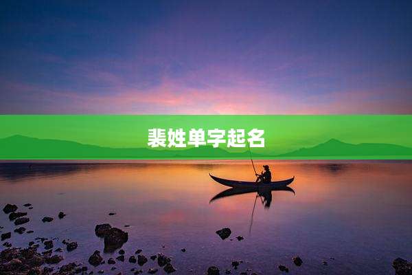 裴姓单字起名