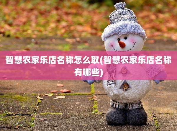 智慧农家乐店名称怎么取(智慧农家乐店名称有哪些)