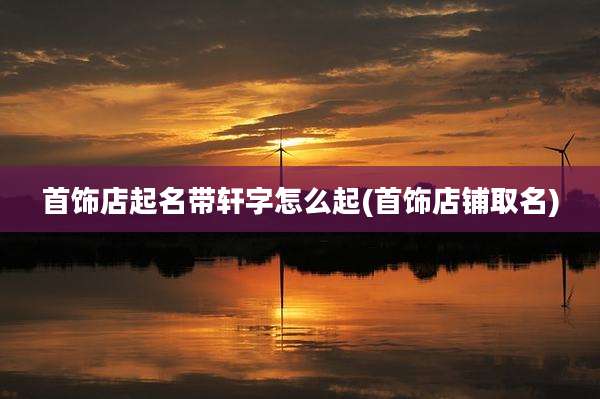 首饰店起名带轩字怎么起(首饰店铺取名)