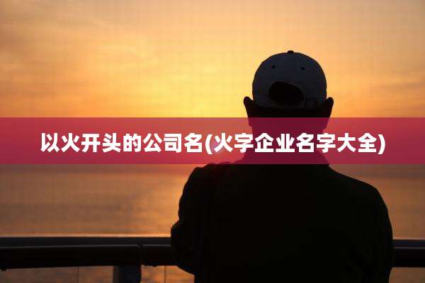 以火开头的公司名(火字企业名字大全)