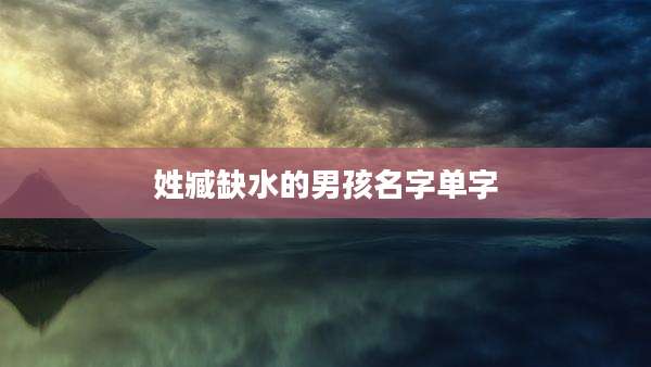 姓臧缺水的男孩名字单字