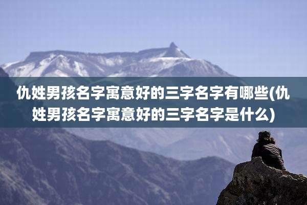 仇姓男孩名字寓意好的三字名字有哪些(仇姓男孩名字寓意好的三字名字是什么)