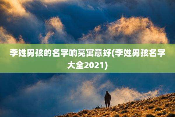 李姓男孩的名字响亮寓意好(李姓男孩名字大全2021)