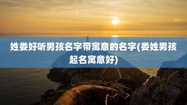 姓娄好听男孩名字带寓意的名字(娄姓男孩起名寓意好)