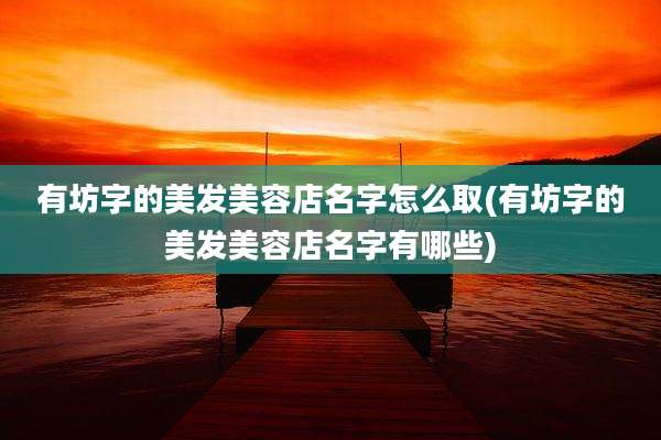 有坊字的美发美容店名字怎么取(有坊字的美发美容店名字有哪些)