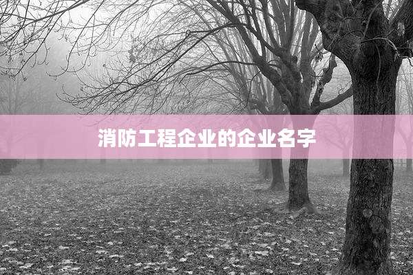 消防工程企业的企业名字