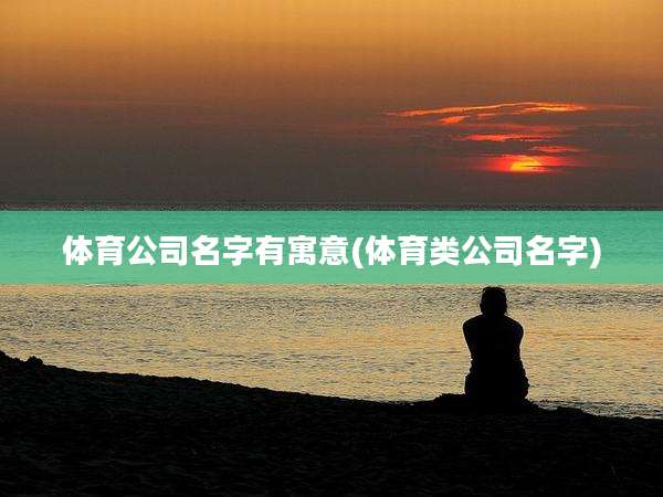 体育公司名字有寓意(体育类公司名字)