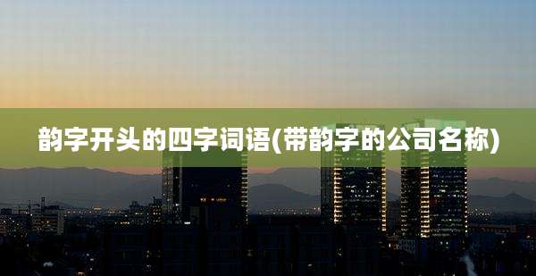 韵字开头的四字词语(带韵字的公司名称)