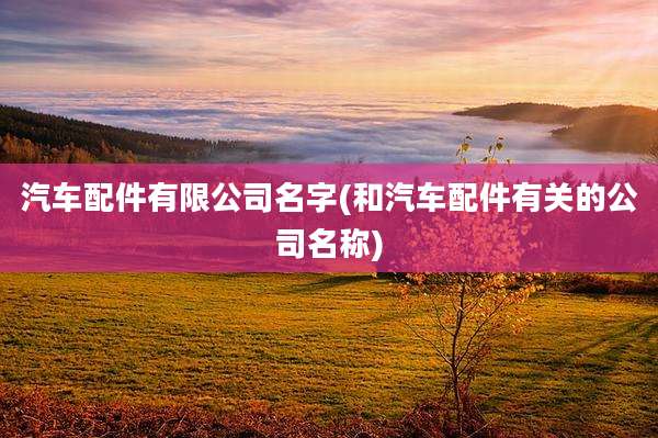 汽车配件有限公司名字(和汽车配件有关的公司名称)