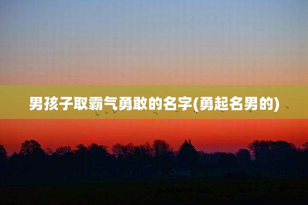 男孩子取霸气勇敢的名字(勇起名男的)
