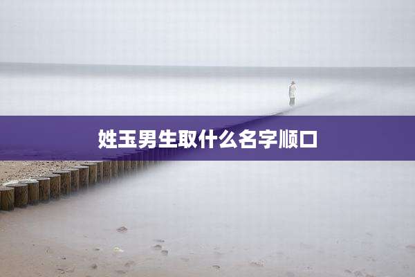 姓玉男生取什么名字顺口