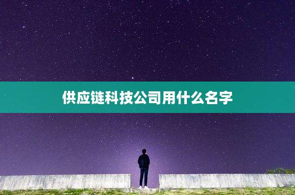 供应链科技公司用什么名字