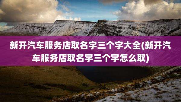 新开汽车服务店取名字三个字大全(新开汽车服务店取名字三个字怎么取)