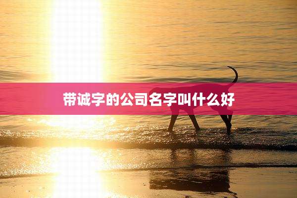 带诚字的公司名字叫什么好