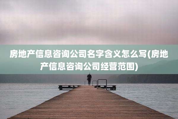 房地产信息咨询公司名字含义怎么写(房地产信息咨询公司经营范围)