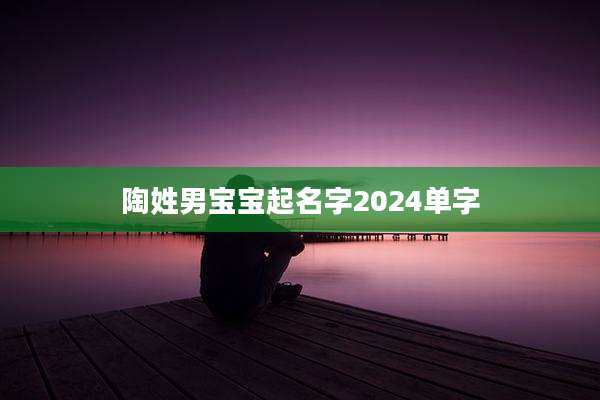 陶姓男宝宝起名字2024单字