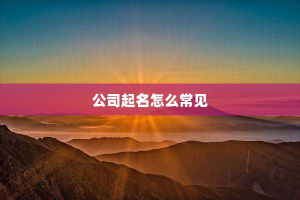 公司起名怎么常见