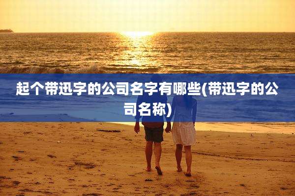 起个带迅字的公司名字有哪些(带迅字的公司名称)