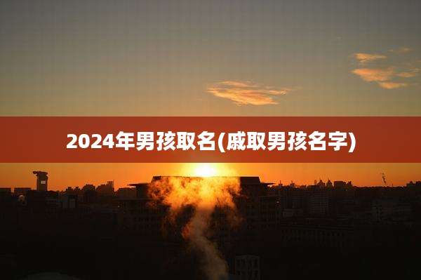 2024年男孩取名(戚取男孩名字)