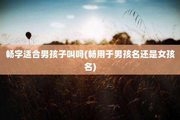 畅字适合男孩子叫吗(畅用于男孩名还是女孩名)