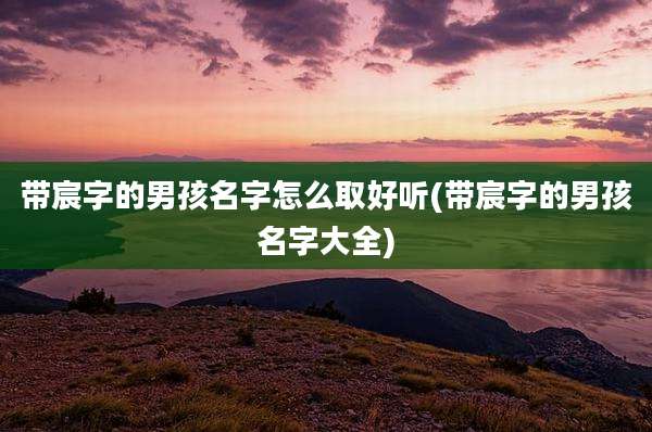 带宸字的男孩名字怎么取好听(带宸字的男孩名字大全)