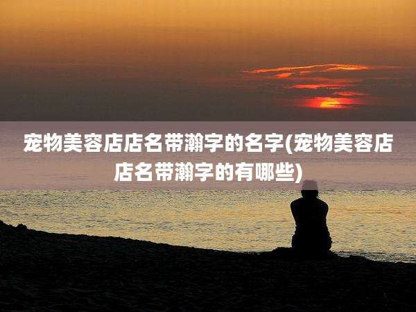 宠物美容店店名带瀚字的名字(宠物美容店店名带瀚字的有哪些)