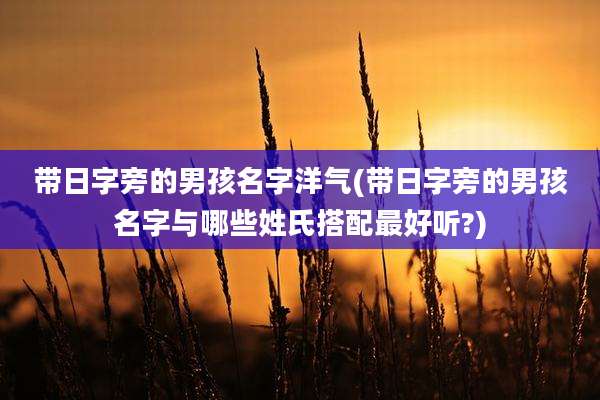 带日字旁的男孩名字洋气(带日字旁的男孩名字与哪些姓氏搭配最好听?)