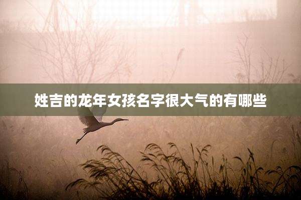 姓吉的龙年女孩名字很大气的有哪些