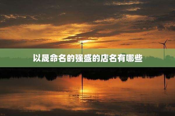 以晟命名的强盛的店名有哪些