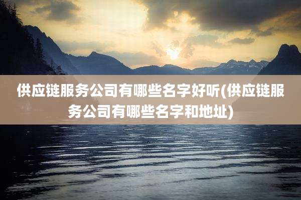 供应链服务公司有哪些名字好听(供应链服务公司有哪些名字和地址)