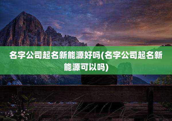 名字公司起名新能源好吗(名字公司起名新能源可以吗)