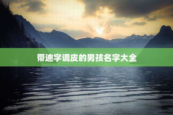 带迪字调皮的男孩名字大全
