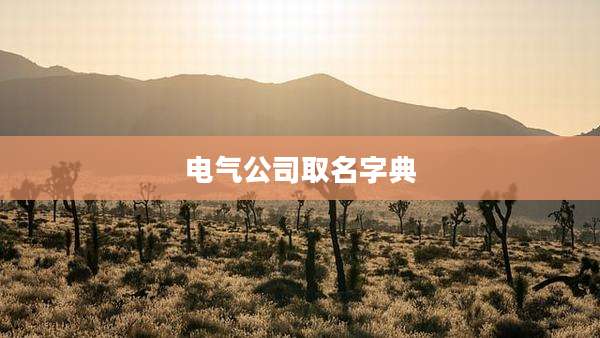 电气公司取名字典