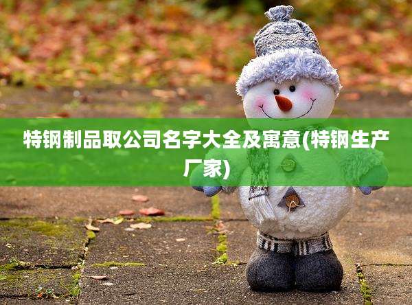 特钢制品取公司名字大全及寓意(特钢生产厂家)