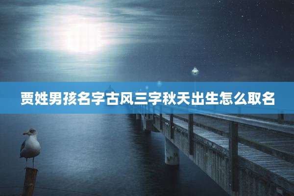 贾姓男孩名字古风三字秋天出生怎么取名