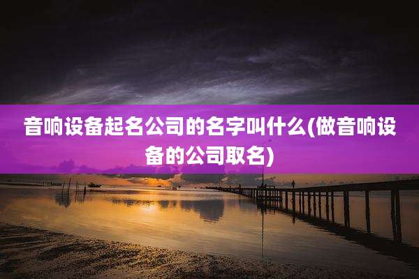 音响设备起名公司的名字叫什么(做音响设备的公司取名)