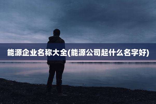 能源企业名称大全(能源公司起什么名字好)