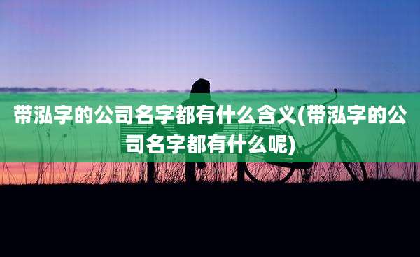带泓字的公司名字都有什么含义(带泓字的公司名字都有什么呢)