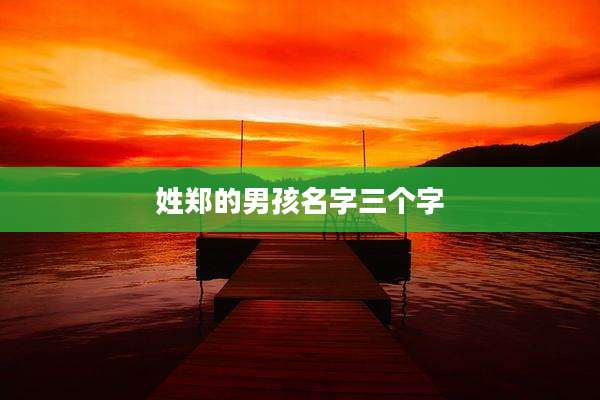 姓郑的男孩名字三个字